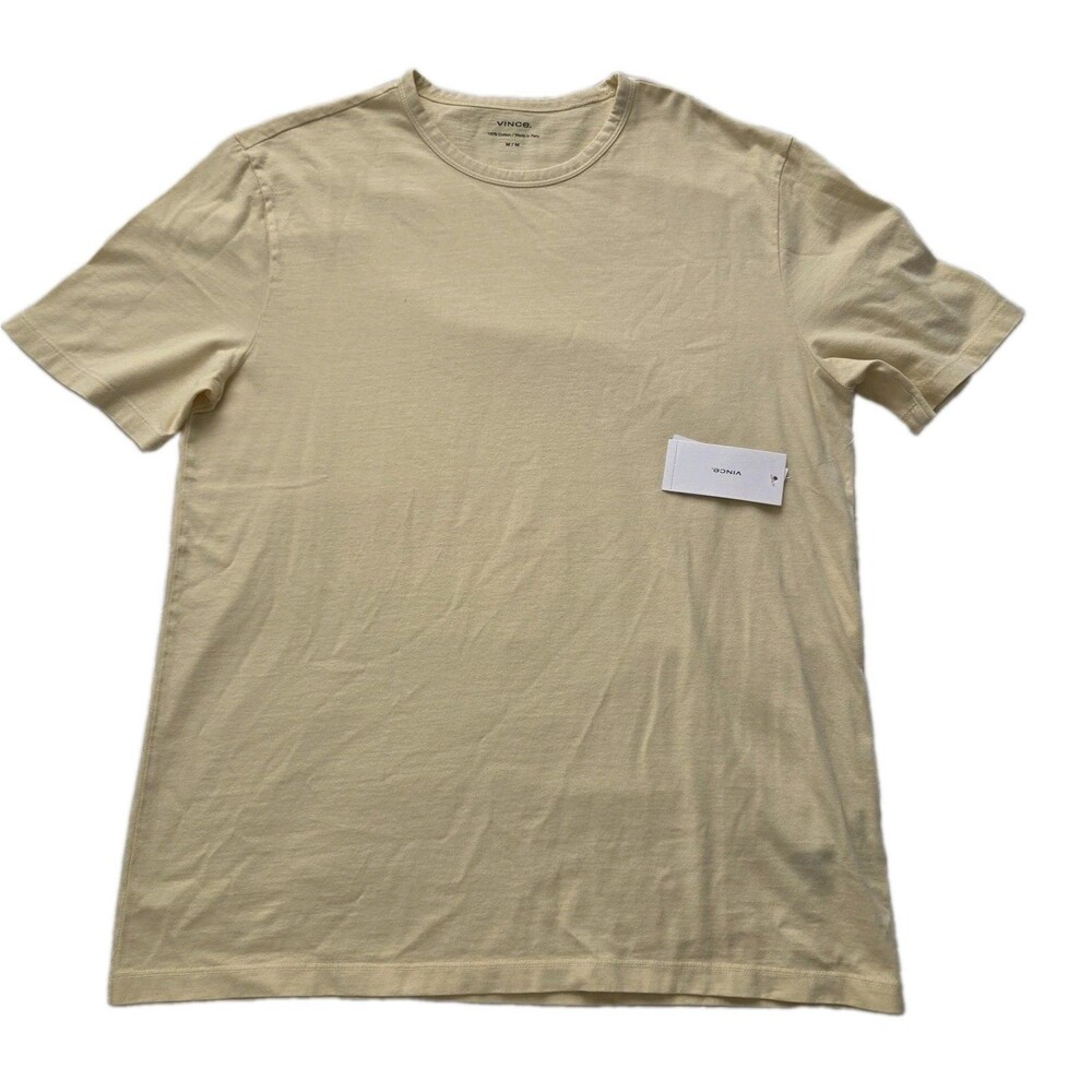 Vince Men's Yellow Cotton Knit Crew-Neck Short Sleeve T-Shirt Size M New